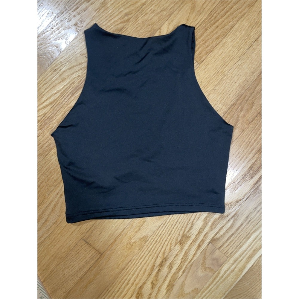 ReoRia Seamless Black Cropped Tank Sleeveless Size Medium - Picture 4 of 4